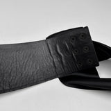 Load image into Gallery viewer, Chanel CC Logo Belt Ribbon Sash Fabric Leather Black
