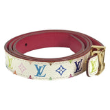 Load image into Gallery viewer, Louis Vuitton Belt Ceinture Initial Unknown Monogram Multicolor Canvas Blanc