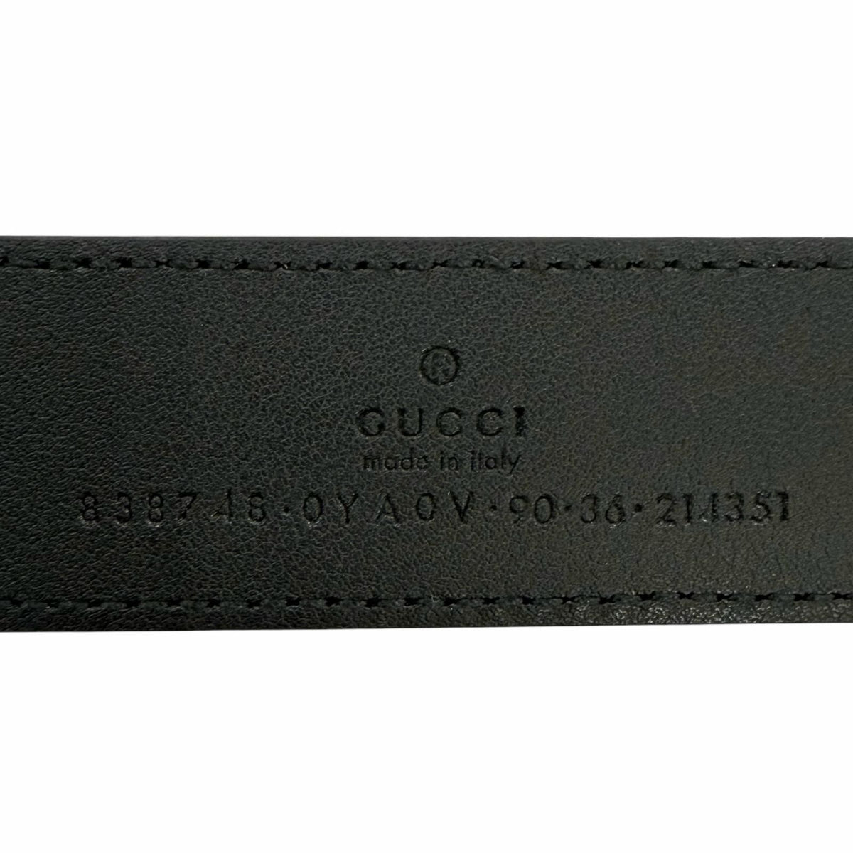 Gucci GG Logo Square Buckle Leather Belt Black Silver 90 36 Recommended