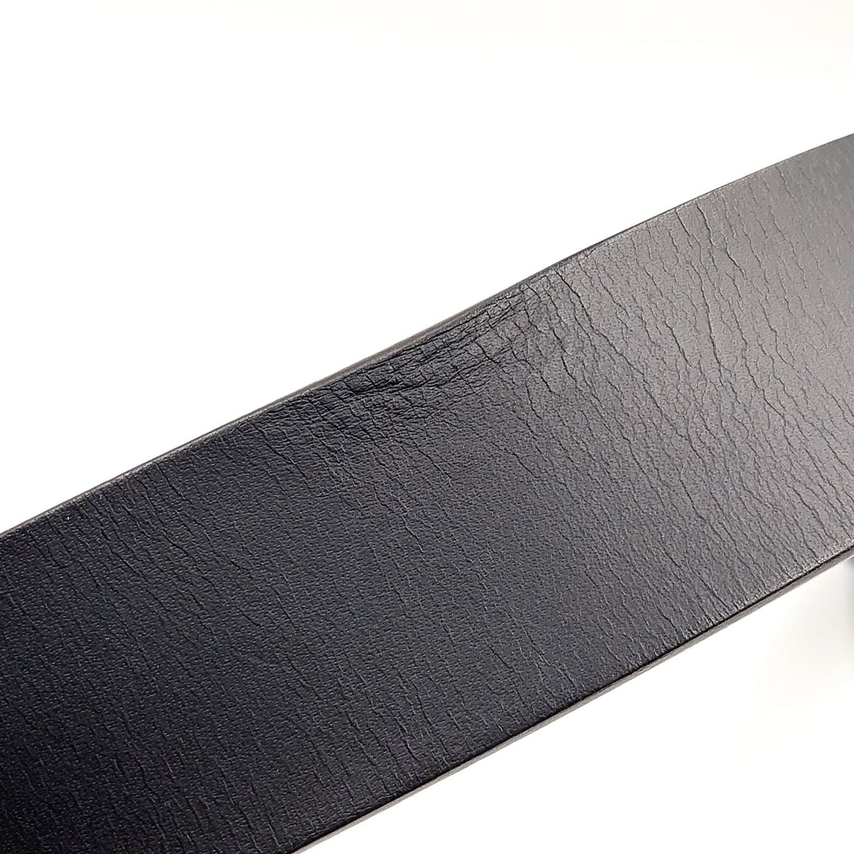 Gucci Interlocking Buckle Leather Black Belt Silver