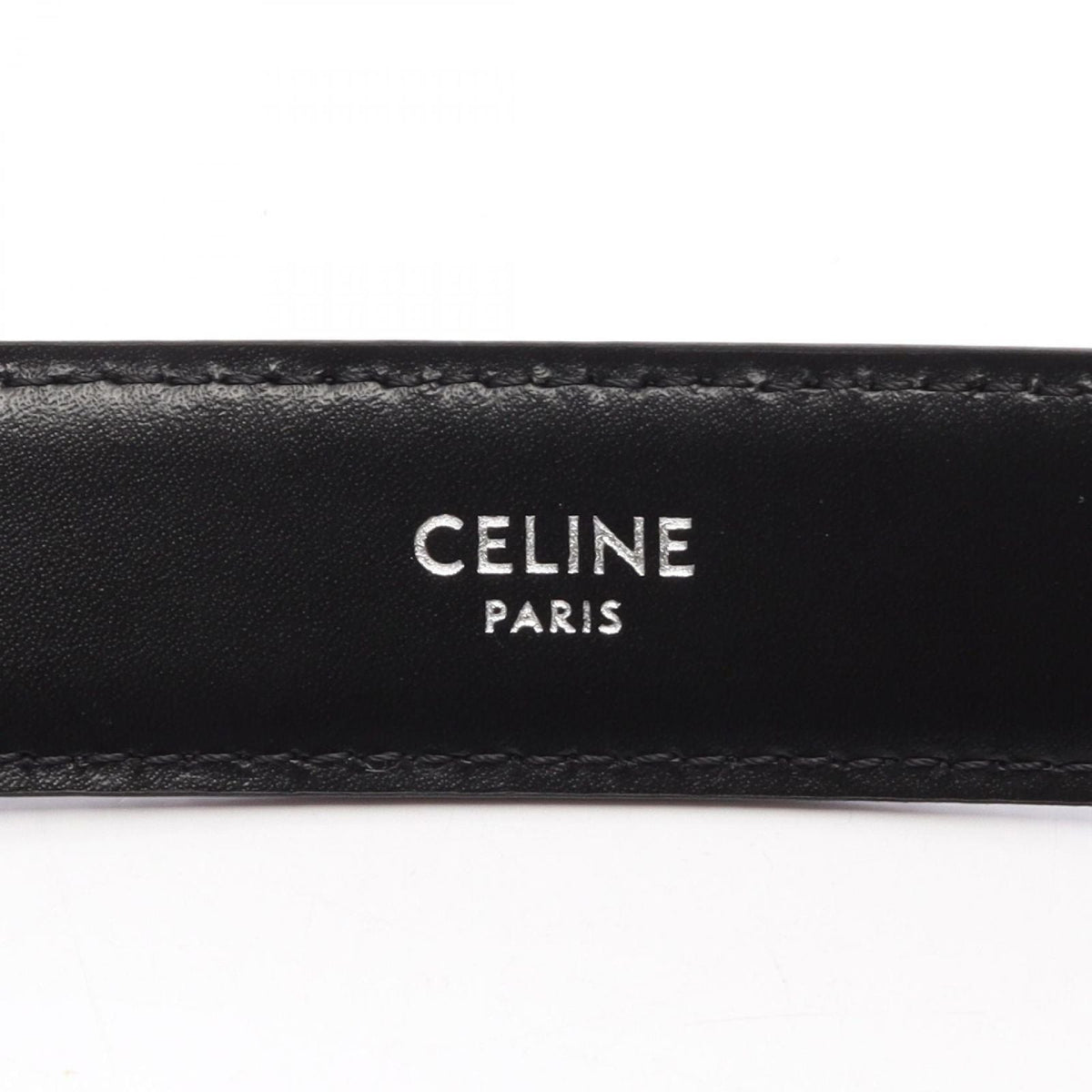 Celine Belt Triomphe 25 Silver Leather