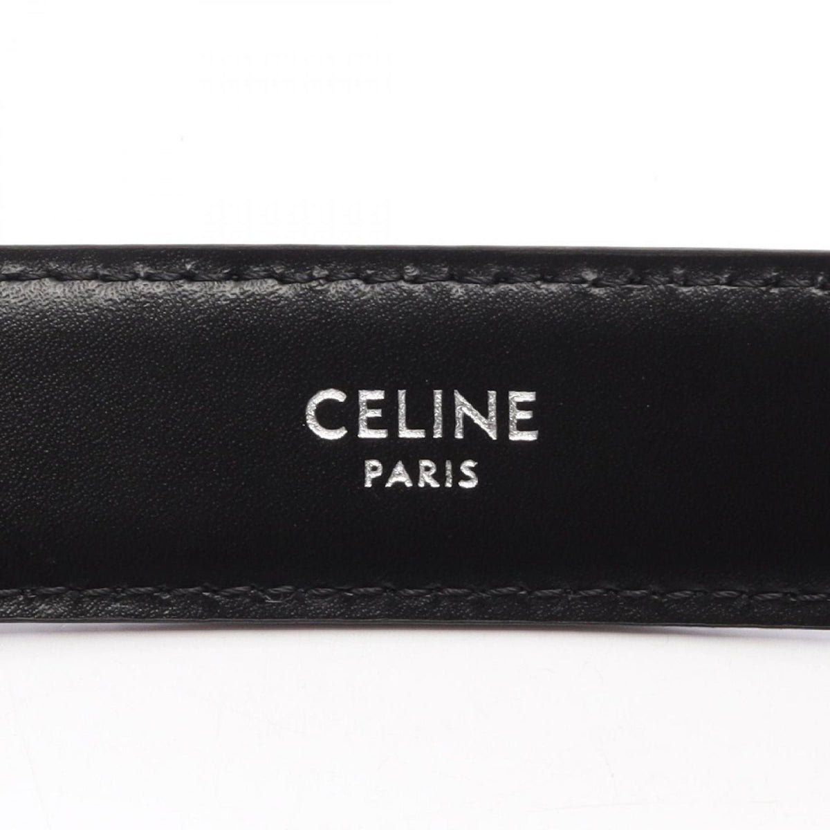 Celine Belt Triomphe 25 Silver Leather