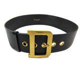 Load image into Gallery viewer, Dior D Buckle Quake Leather Waist Mark Belt 75 Black Gold
