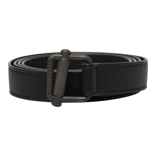 Bottega Veneta Lola Buckle Narrow Belt Black Leather