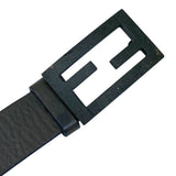 Load image into Gallery viewer, Fendi FF Logo Buckle Belt Leather Gray Practical