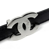 Load image into Gallery viewer, Chanel CC Logo Belt 97 Leather Black
