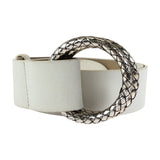 Load image into Gallery viewer, Bottega Veneta White Silver Leather 925 Sterling Belt
