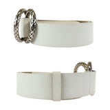 Load image into Gallery viewer, Bottega Veneta White Silver Leather 925 Sterling Belt