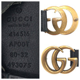 Load image into Gallery viewer, Gucci GG Marmont 80 32 Black Gold Leather Metal Belt Buckle