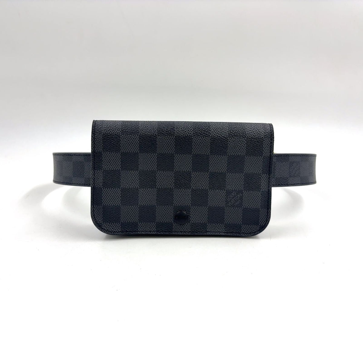 Louis Vuitton Ceinture Pochette Homme Damier Graphite Leather Black Belt Bag
