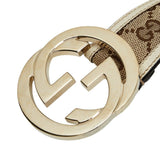 Load image into Gallery viewer, Gucci Interlocking GG Canvas Belt 85 34 Beige White