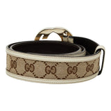 Load image into Gallery viewer, Gucci Interlocking GG Canvas Belt 85 34 Beige White