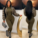 Load image into Gallery viewer, Chevron bomber jacket (Olive)