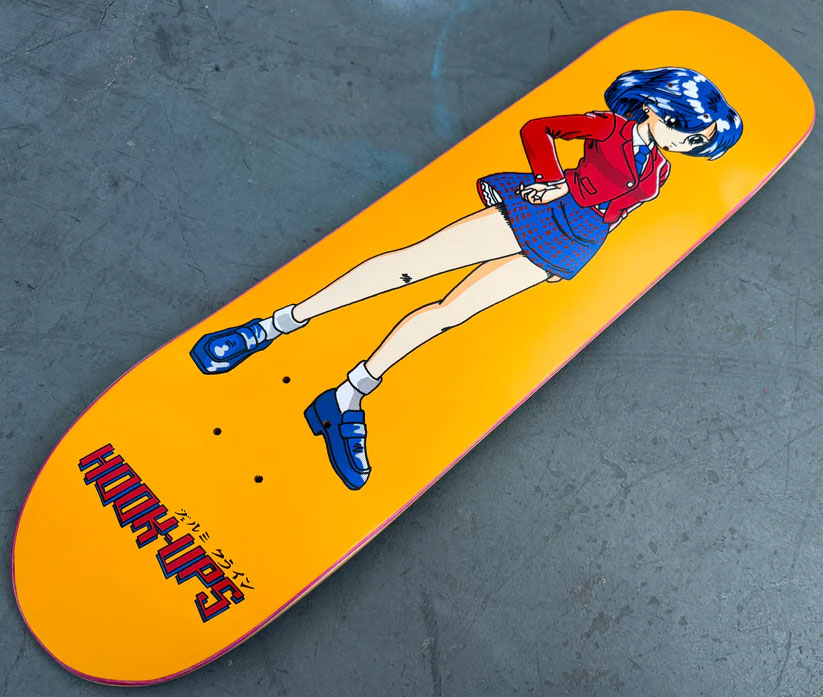 Hook Ups Skateboard Deck 30 Year Anniversary OG School Girl 7.5" x 31"