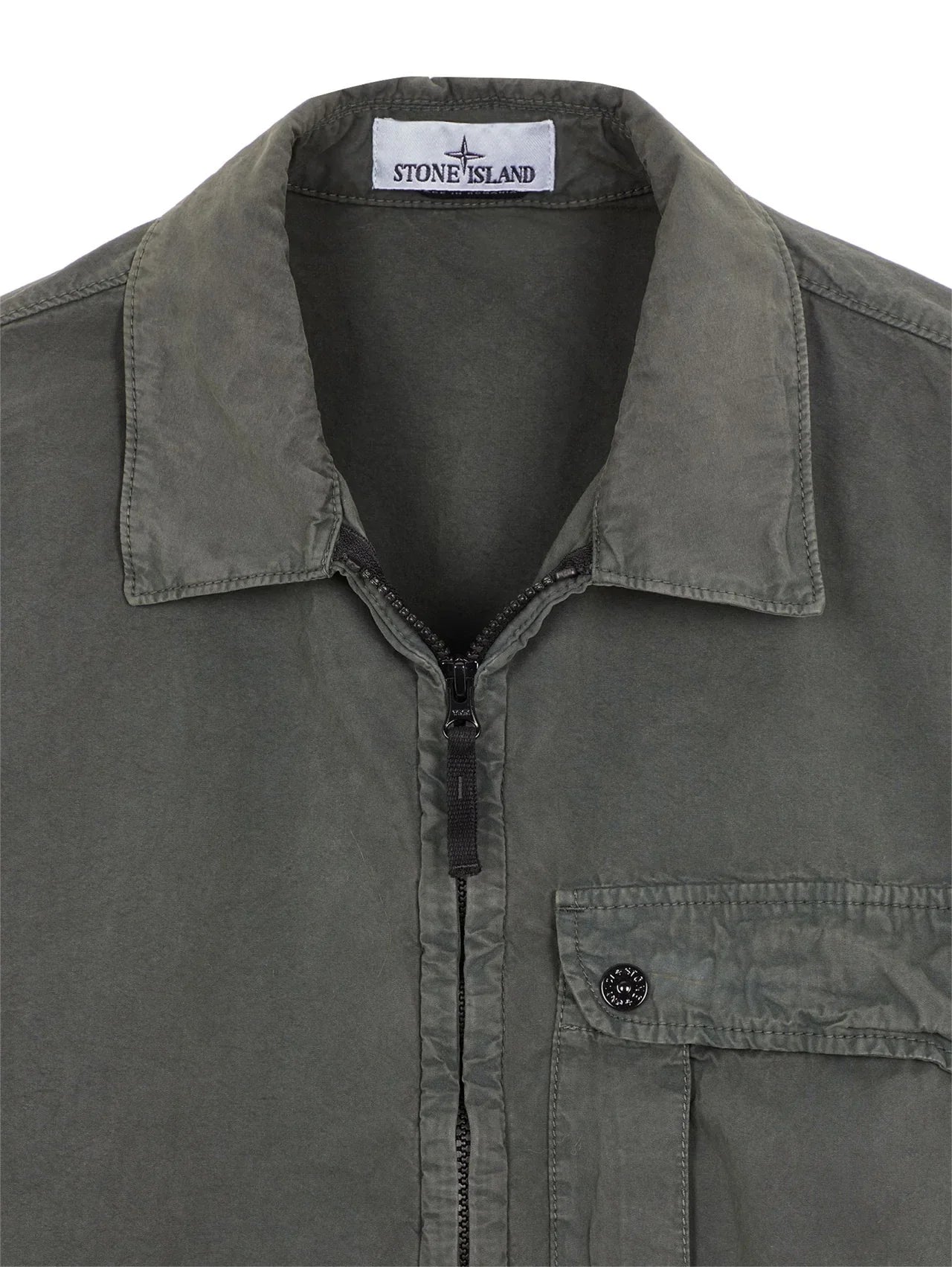 Stone Island Garment Dyed Overshirt Musk Green