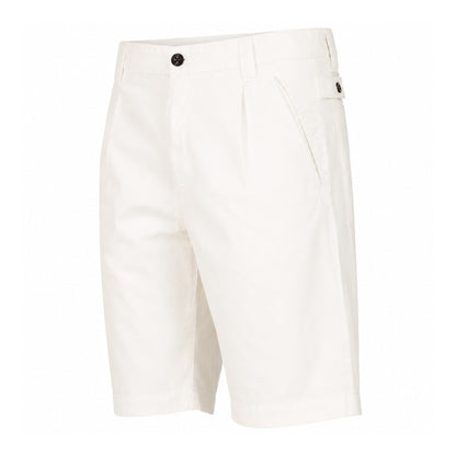 Cp Company 277A Gabardine Bermuda Pocket Patch Logo Shorts In White With Certilogo