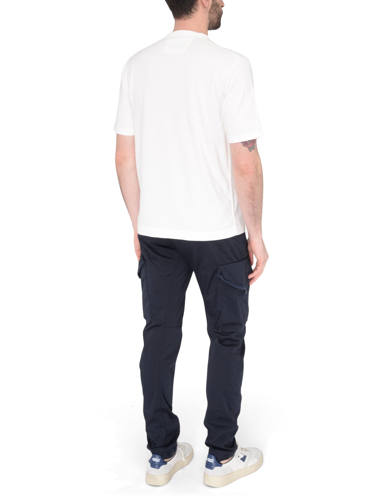 Cp Company 058A Stretch Satin Lens Cargo Pants In Navy