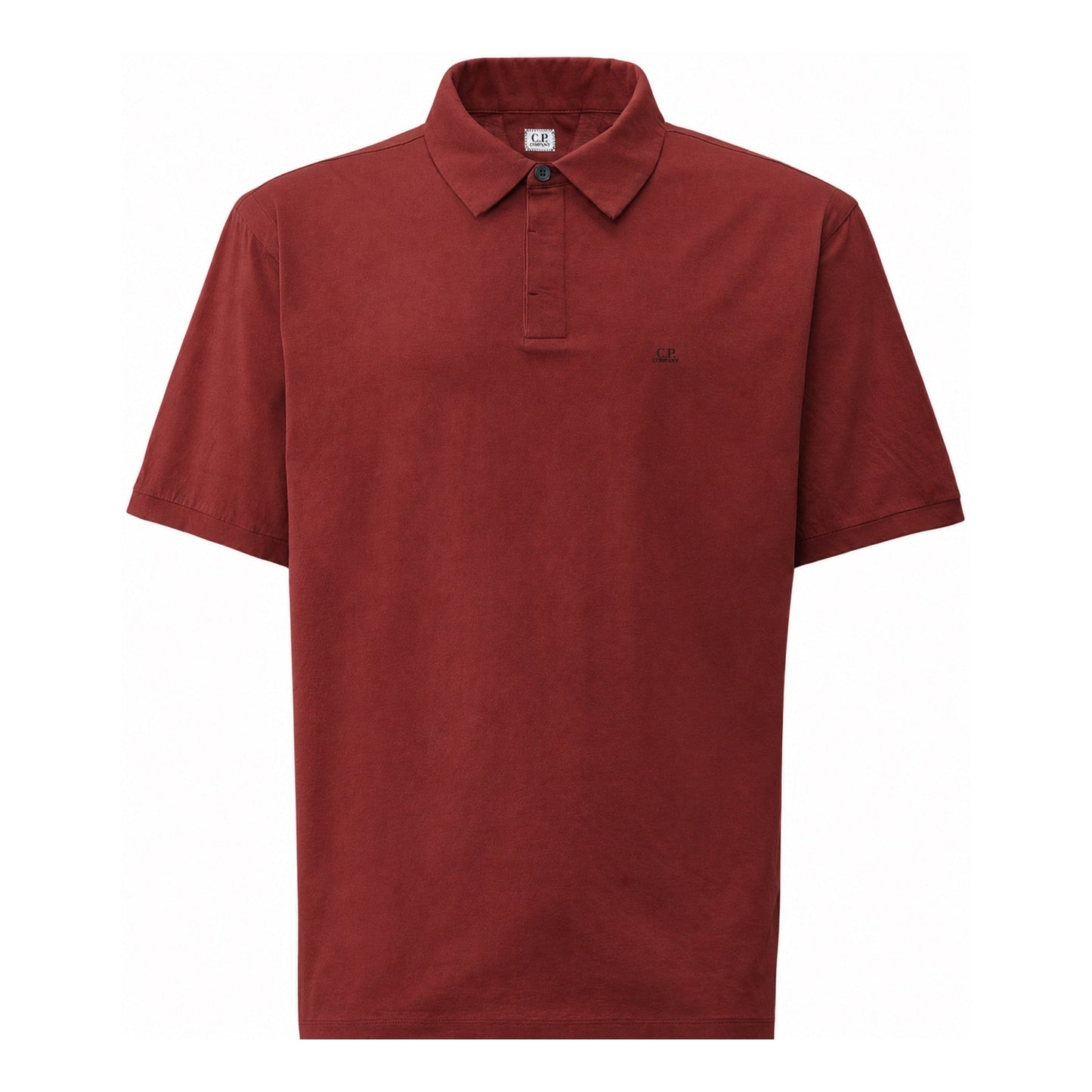 Cp Company No Gravity Jersey Logo Polo Shirt In Sable with Certilogo