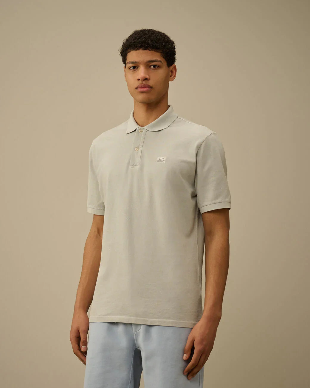 Cp Company 180A Resist Dyed Polo Shirt In Blue Fox