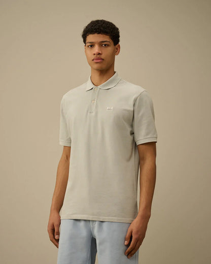 Cp Company 180A Resist Dyed Polo Shirt In Blue Fox