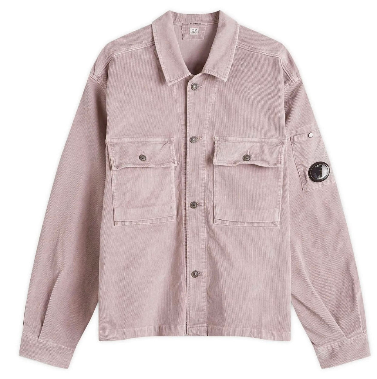 Cp Company Corduroy Utility Lens Overshirt In Purple Dove