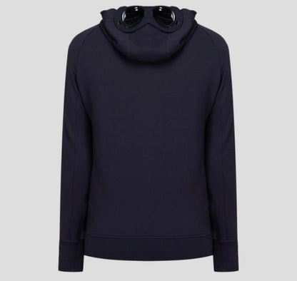Cp Company Goggle Full Zip Hoodie In Navy