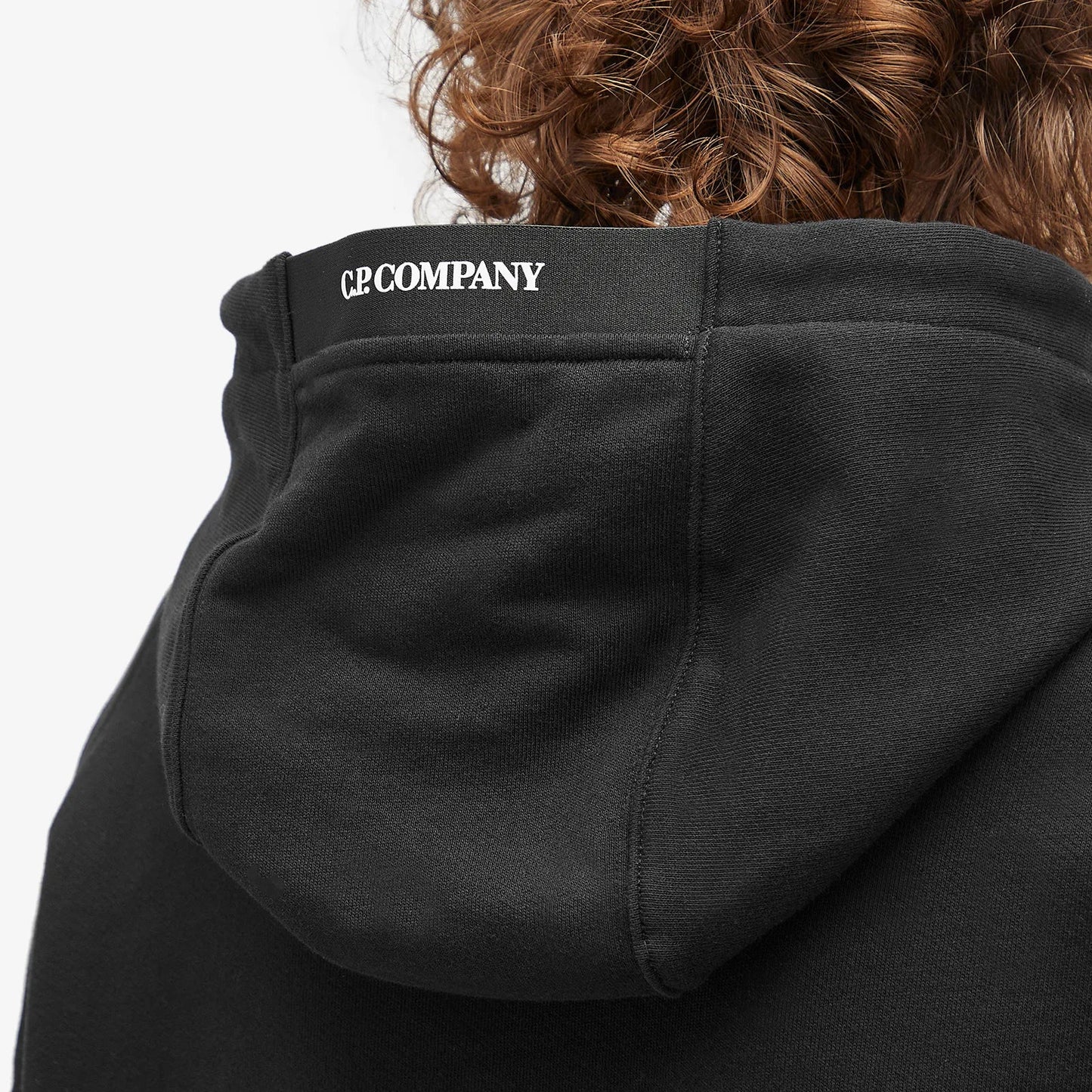 Cp Company Diagonal Raised Lens Overhead Hoodie In Black