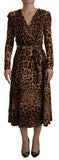 Load image into Gallery viewer, Dolce &amp; Gabbana Brown Leopard Wrap A-line Maxi Viscose Dress