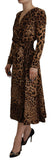 Load image into Gallery viewer, Dolce &amp; Gabbana Brown Leopard Wrap A-line Maxi Viscose Dress