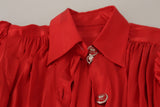 Load image into Gallery viewer, Dolce &amp; Gabbana Red Button Down Belted Midi Satin Silk Dress