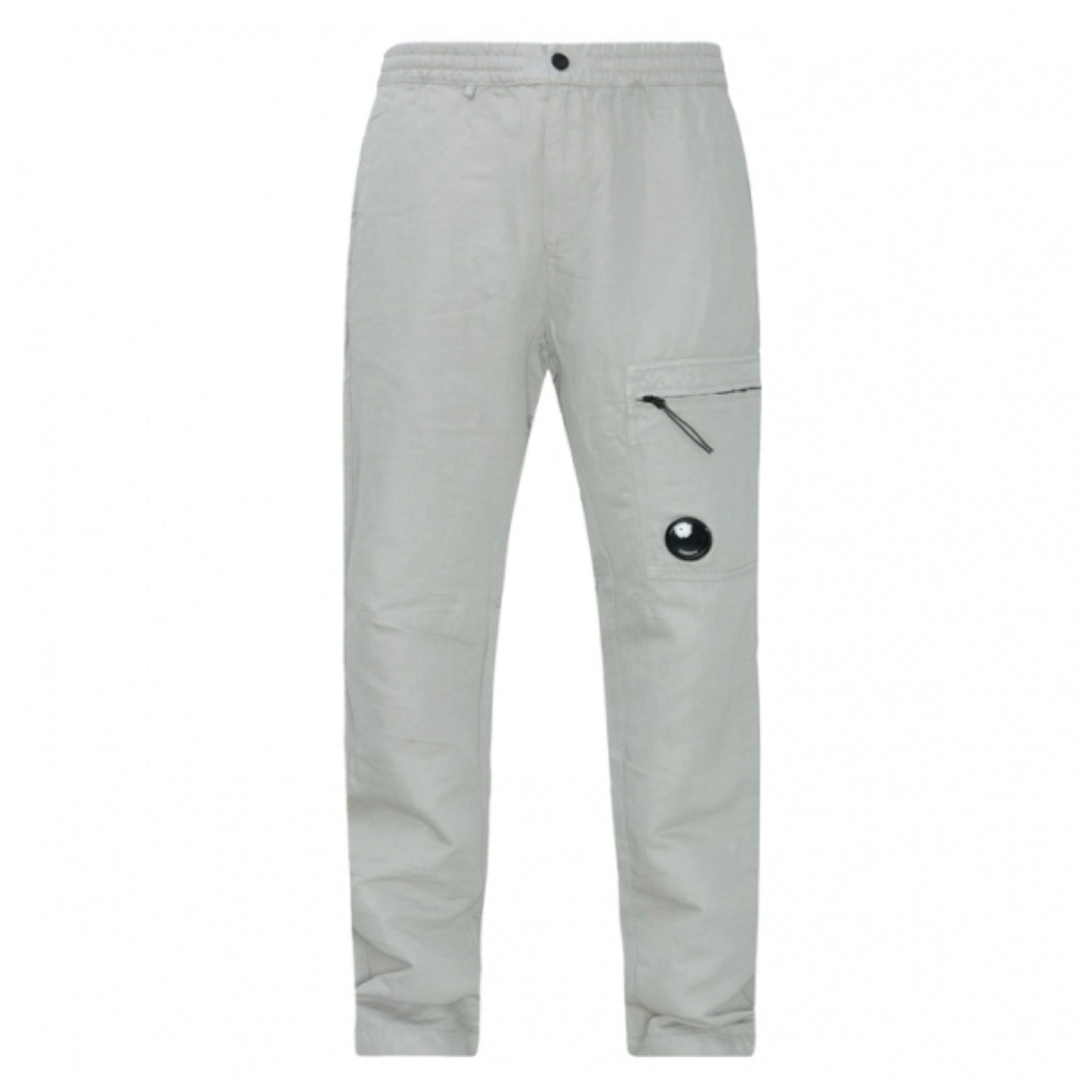 Cp Company 263A Linen Blend Lens Cargo Pants In Drizzle Grey