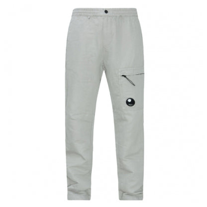 Cp Company 263A Linen Blend Lens Cargo Pants In Drizzle Grey