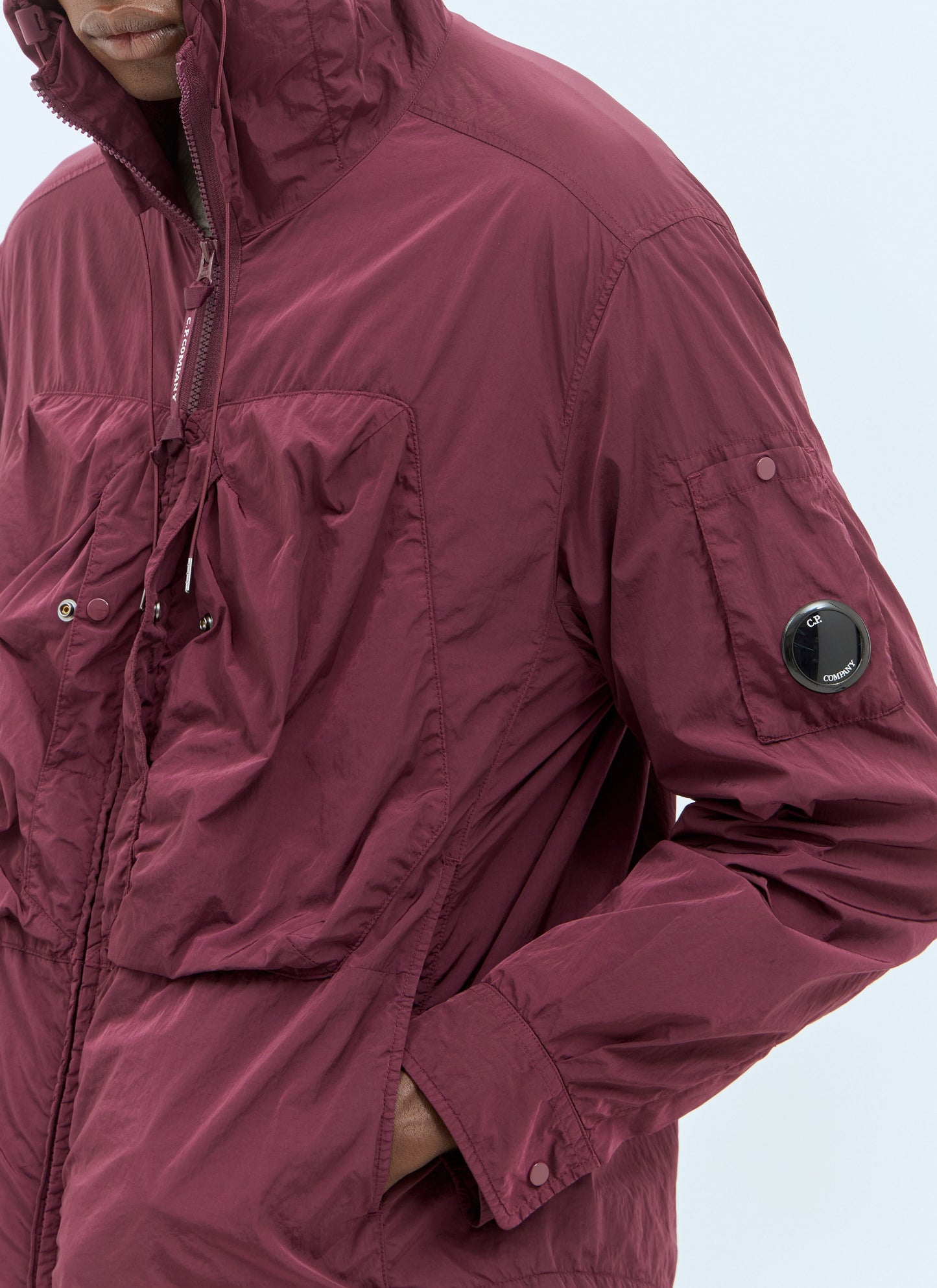 Cp Company Loose Fit 156A Chrome-R Hooded Lens Overshirt In Potent Purple