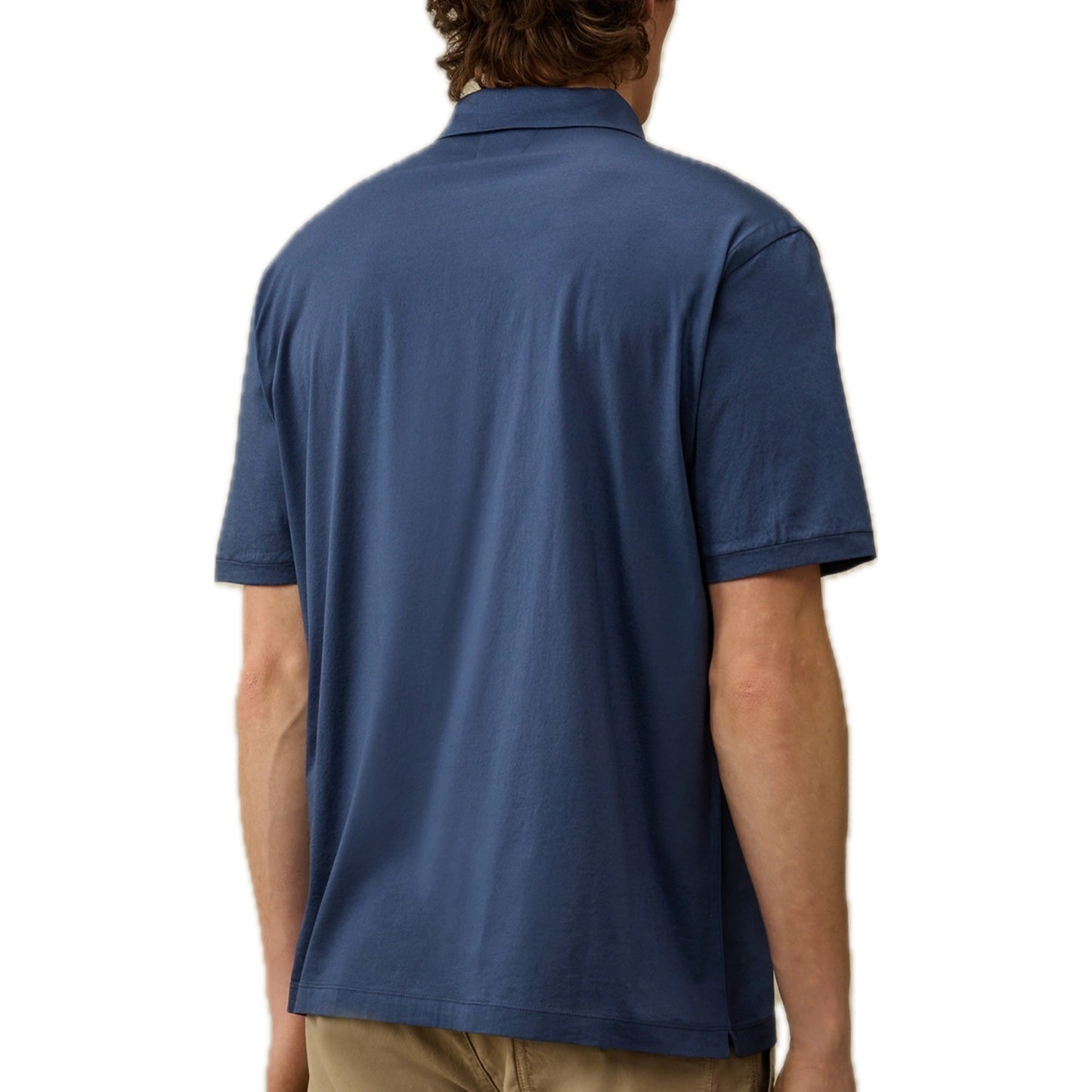 Cp Company No Gravity Jersey Logo Polo Shirt In Oceana with Certilogo