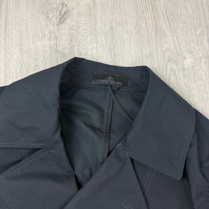 Stone Island Ghost Canvas Pea Coat - Black