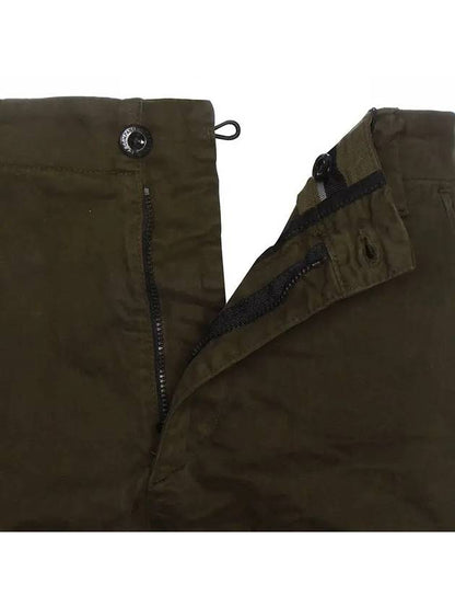 Cp Company 124A Stretch Satin Lens Cargo Pants In Ivy Green