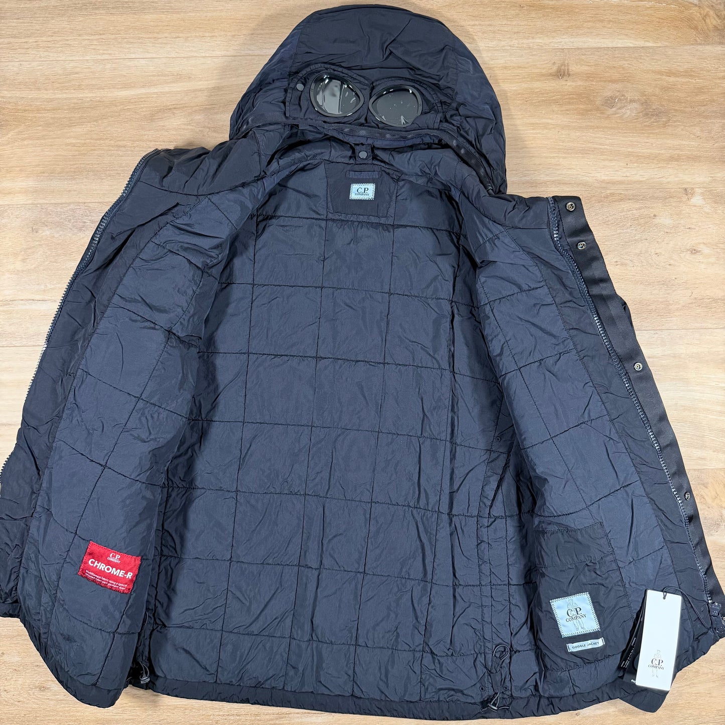 C.P. Company Chrome-R Padded Goggle Jacket in Navy