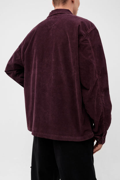 Cp Company Corduroy Utility Lens Overshirt In Potent Purple