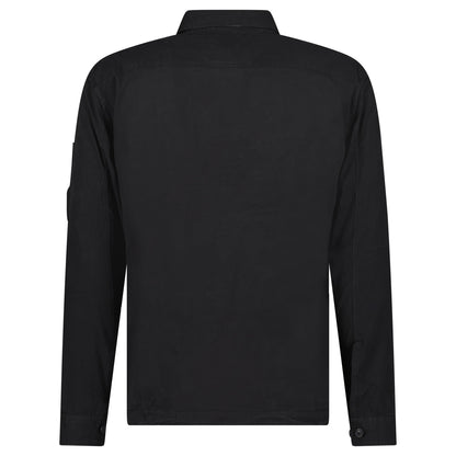 Cp Company 142A Organic Cotton Gabardine Overshirt In Black