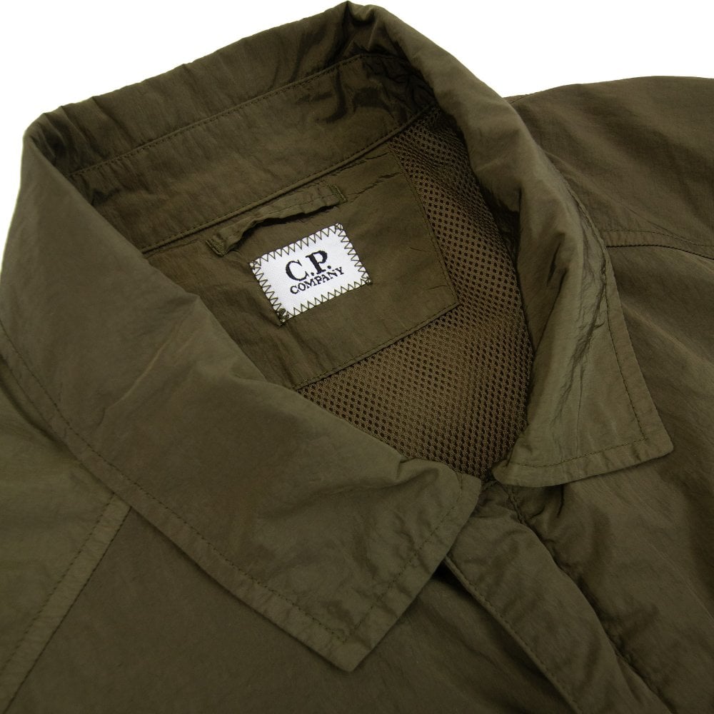 Cp Company Chrome-R Pocket Overshirt in Ivy Green