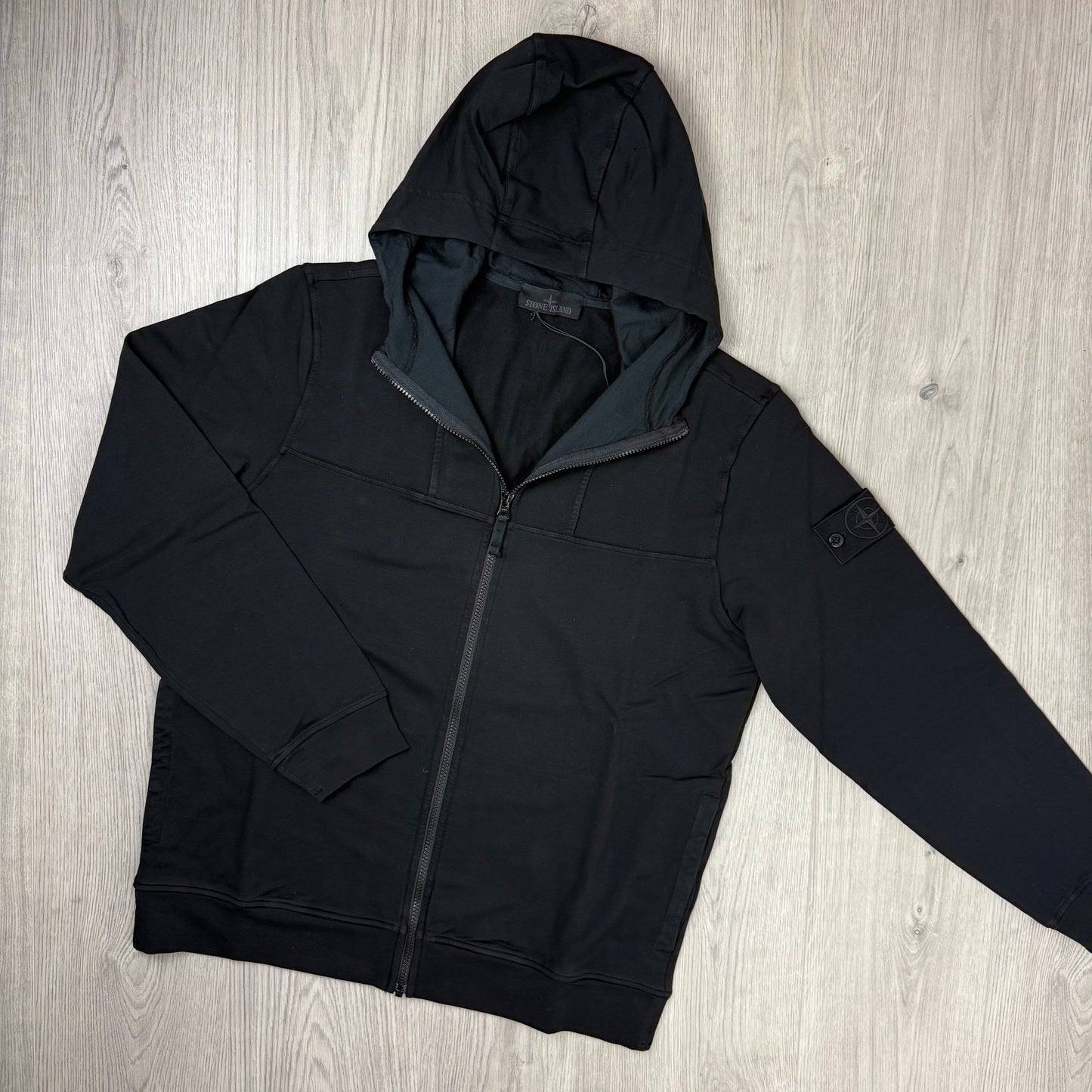 Stone Island Ghost Zip Hoodie - Black