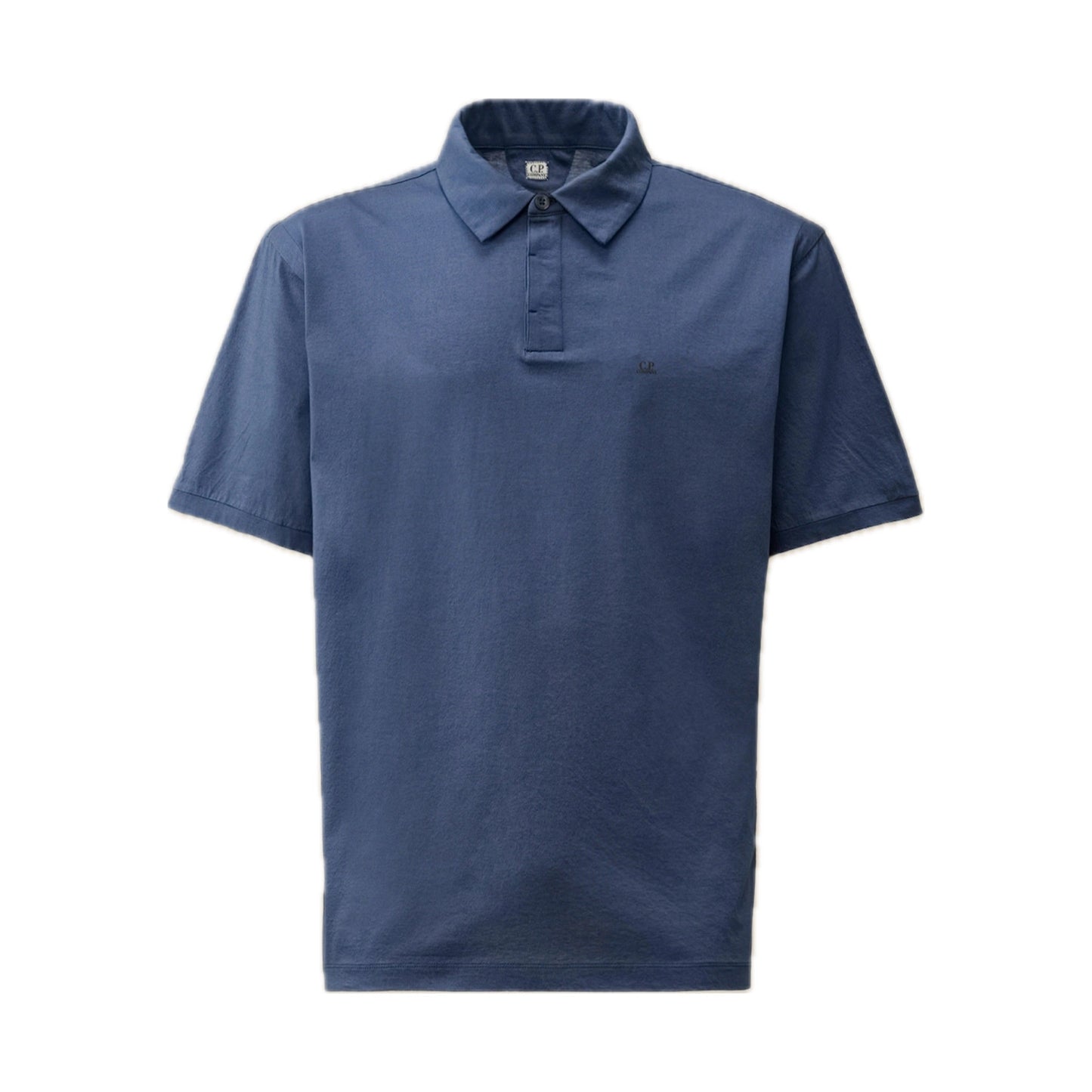 Cp Company No Gravity Jersey Logo Polo Shirt In Oceana with Certilogo