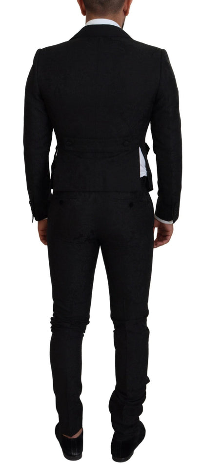 Dolce & Gabbana Black Polyester Men 2 Piece MARTINI Suit
