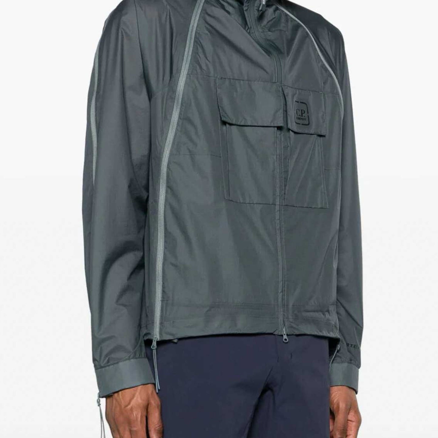 Cp Company Metropolis Nylon Pertex Lightweight Hooded Jacket in Turbulence Grey