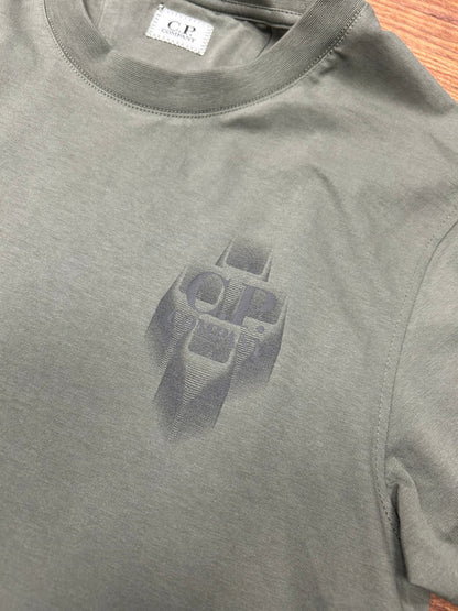 Cp Company 30/1 Graphic Logo T-Shirt In Thyme