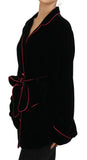 Load image into Gallery viewer, Dolce &amp; Gabbana Black Button Belted Blazer Viscose Jacket