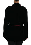 Load image into Gallery viewer, Dolce &amp; Gabbana Black Button Belted Blazer Viscose Jacket