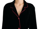 Load image into Gallery viewer, Dolce &amp; Gabbana Black Button Belted Blazer Viscose Jacket