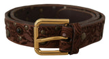 Load image into Gallery viewer, Dolce &amp; Gabbana Brown Calf Leather Embossed Gold Metal Buckle