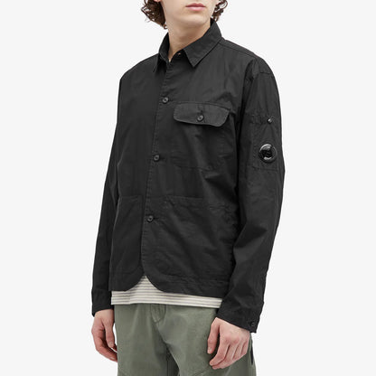 Cp Company 269A Lens Popeline Workwear Overshirt In Black